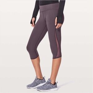 Lululemon Train Times Crop 17" Leggings in Black Currant
